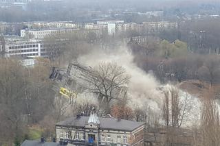 Wyburzanie Szkieletora w Sosnowcu