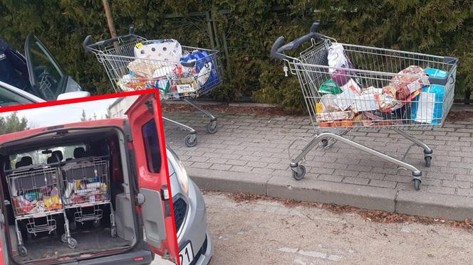 Grajewo. Złodzieje okradli supermarket i zapakowali wózki do samochodu. Grozi im do 5 lat więzienia