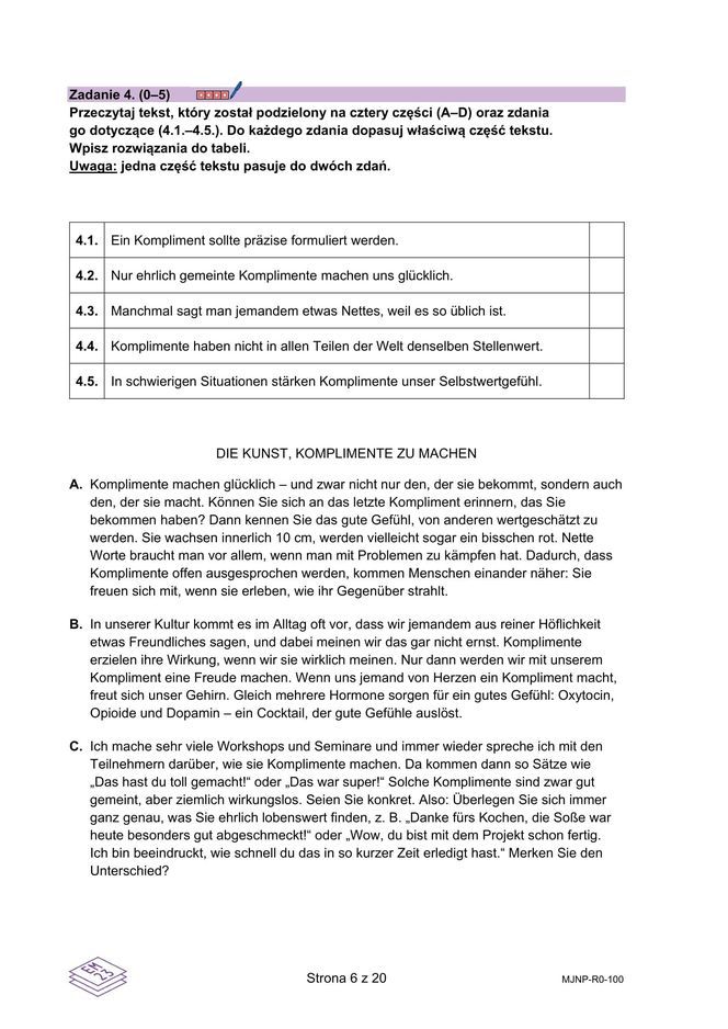 Matura 2025 niemiecki rozszerzony - arkusz CKE 13.05.2025 - Formuła 2023
