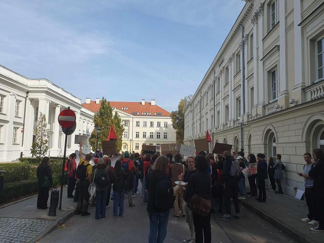 Protest studentów na Uniwersytecie Warszawskim
