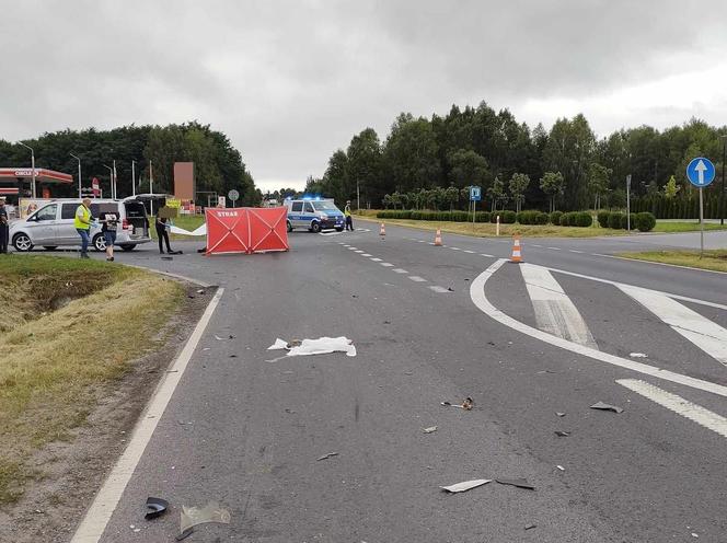 Śmiertelny wypadek pod Opocznem. 37- i 32-latek wjechali prosto pod tira [ZDJĘCIA]