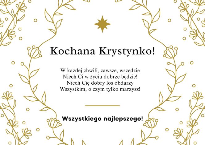 Życzenia imieninowe dla Krystyny. Piękne i gustowne kartki do wysłania 13 marca