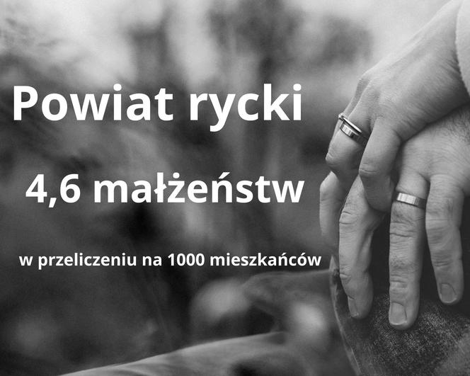 W tych powiatach w woj. lubelskim w 2022 roku zawarto najwięcej małżeństw!