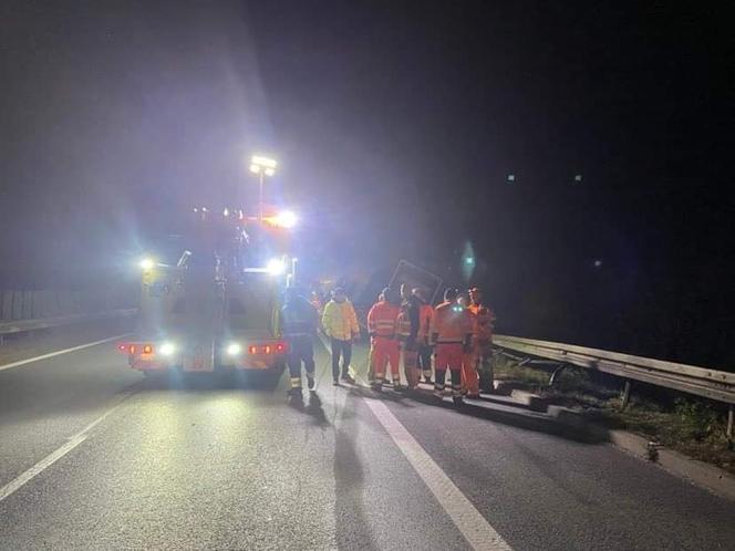 Wypadek na autostradzie A4 na wysokoaci Balic w kierunku Rzeszowa 