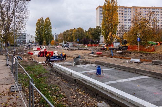 Budowa tramwaju na Stegny w Warszawie