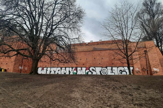 Zniszczony zabytkowy mur na Mariensztacie