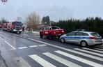 Potężny pożar w miejscowości Łuszczów Pierwszy. Droga w tym miejscu była nieprzejezdna 