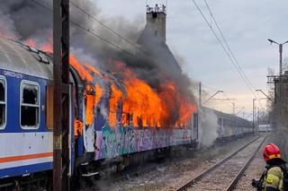 Pożar wagonów kolejowych w Bieżanowie