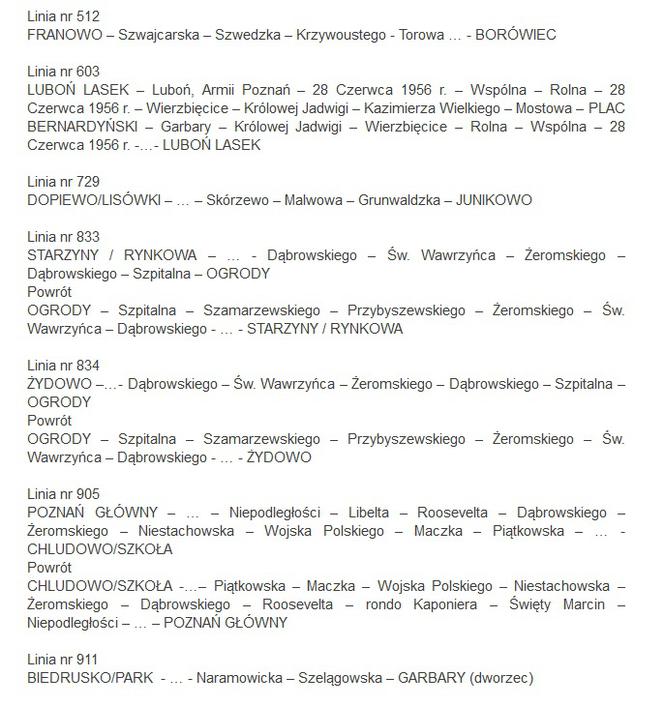 17. PKO Poznań Maraton - zmiany w rozkładzie MPK