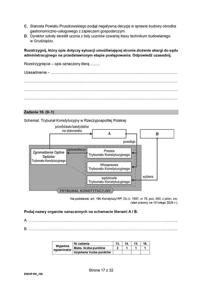 WOS 2024 - matura, arkusze CKE (formuła 2015)