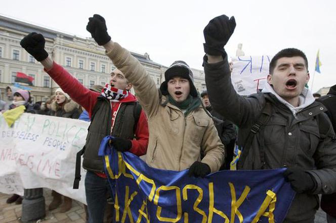 Protestujący w Kijowie