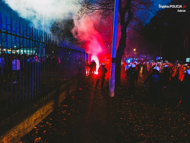 Policyjne interwencje podczas meczu Górnik Zabrze - Legia Warszawa