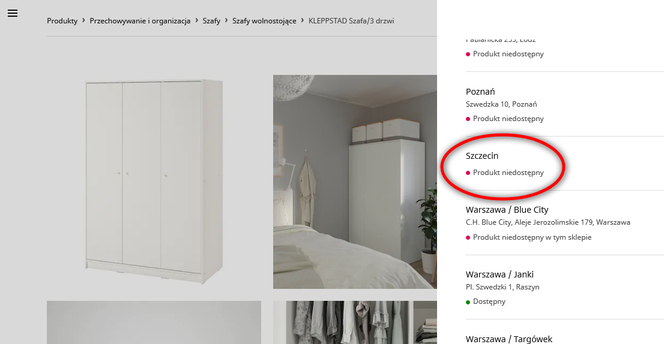 Drobna usterka na stronie IKEA wzbudziła spore zainteresowanie wśród mieszkańców Szczecina