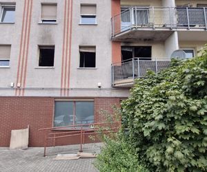 Budynek przy ul. Lubickiej po pożarze