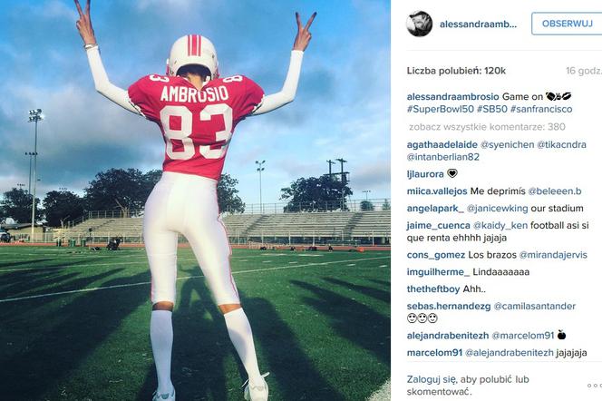 Alessandra Ambrosio na Super Bowl 2016