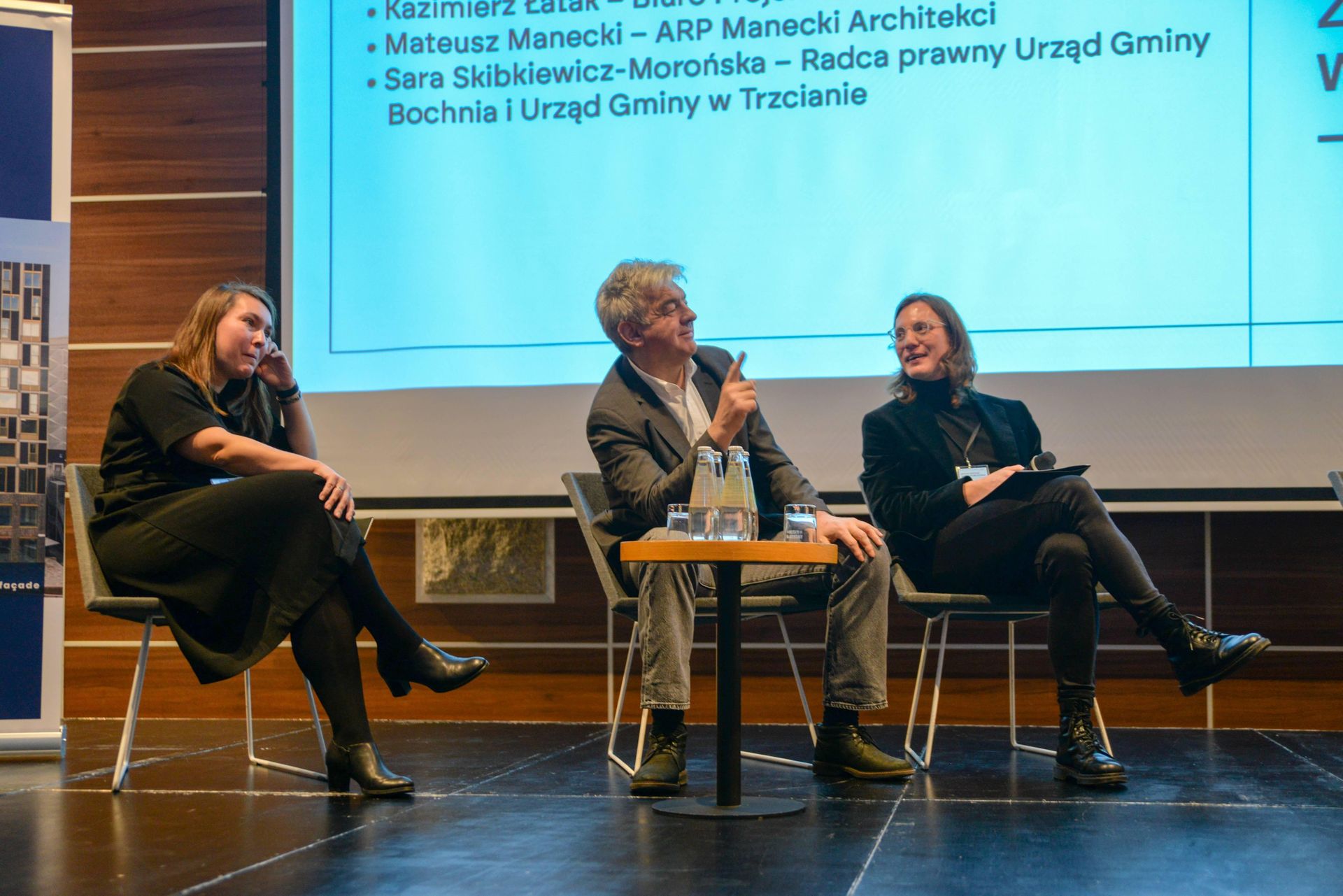 Panel I. Od lewej Agnieszka Sanecka, Kazimierz Łatak, Marek Sanecki