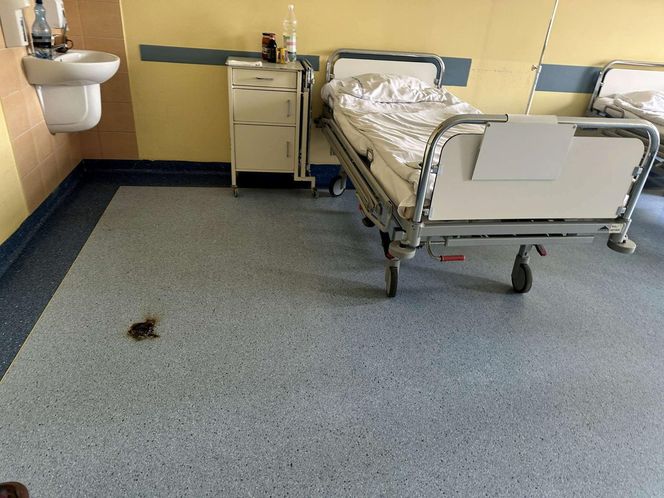 Nie było „dymka”, więc cisnął telefonem! Alarm w szpitalu, strażacy w akcji