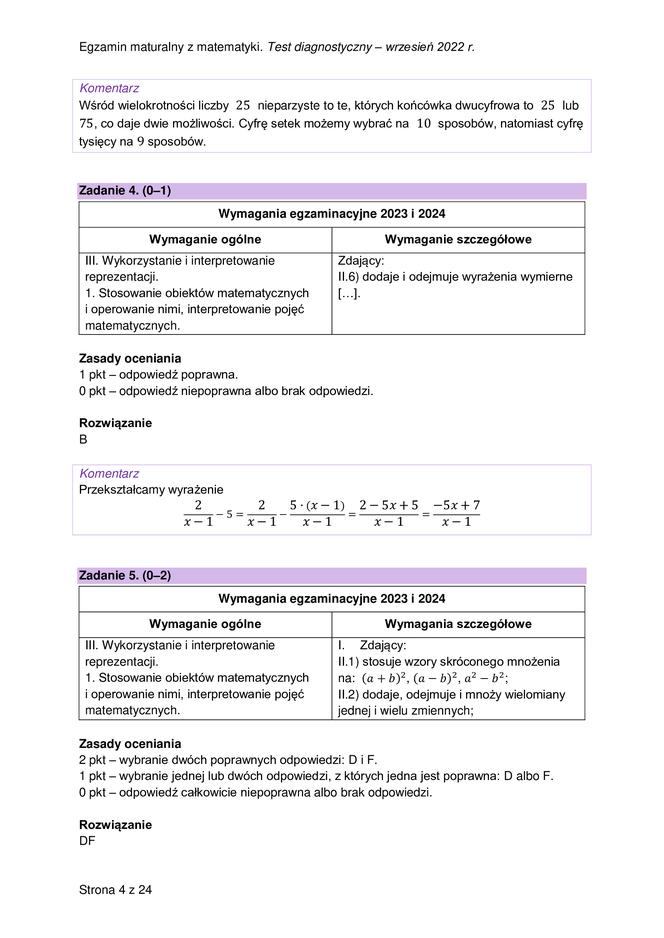 Matura próbna 2023: Matematyka. Oficjalne odpowiedzi CKE