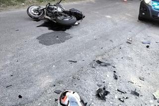 Pijany kierowca wjechał w motocyklistę. Na miejscu interweniował śmigłowiec LPR