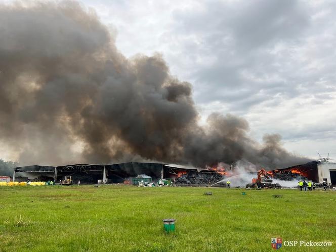 Pożar składowiska odpadów w Promniku (gm. Strawczyn)
