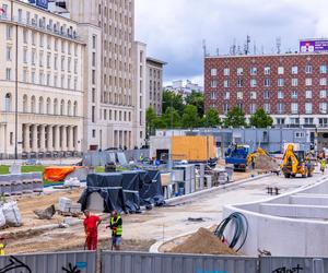 Parking podziemny pod placem Powstańców Warszawy w budowie