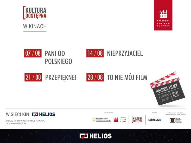 Helios zaprasza na seanse w ramach cyklu Kultura Dostępna