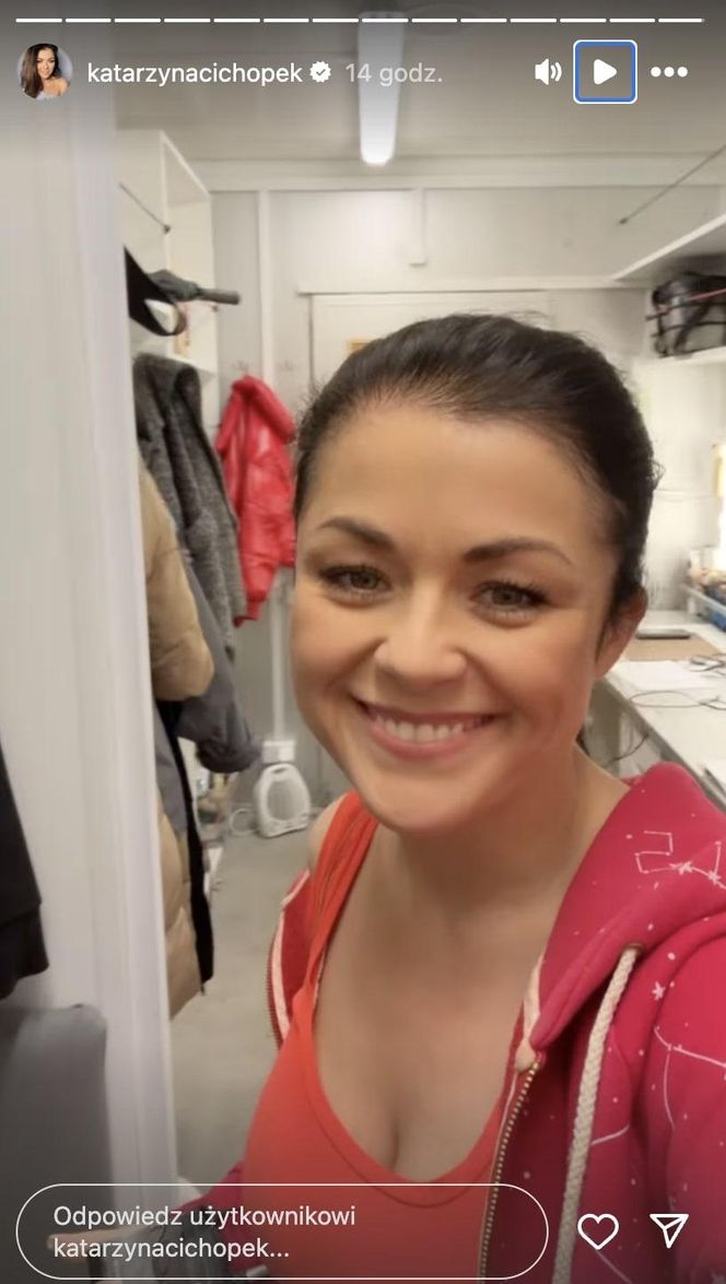 M jak miłość po wakacjach. Kinga (Katarzyna Cichopek) na planie