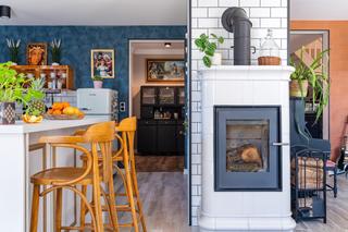 Dom Magdy i Łukasza pod Łodzią – kominek na pograniczu stref