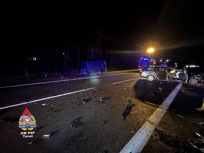 Poważny wypadek na S10 pod Toruniem. 5 osób poszkodowanych