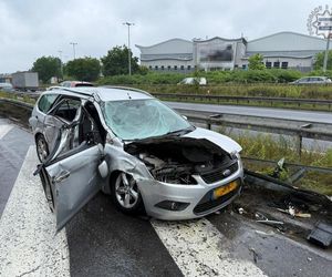 Cysterna przewróciła się na A4 w Katowicach. Korki w kierunku Krakowa