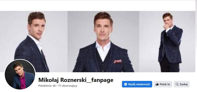 Mikołaj Roznerski (M jak miłość) fałszywy profil na Facebook-u