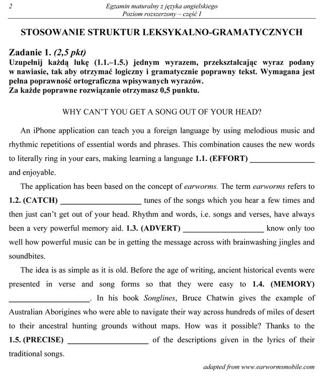 Matura 2014 język angielski ARKUSZE poziom rozszerzony cz. 1-2