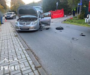 Wypadek z udziałem motocyklisty w powiecie żywieckim