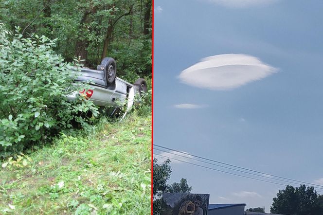 O krok od tragedii na Mazowszu. Roman wypadł z drogi, bo fotografował chmurę w kształcie UFO