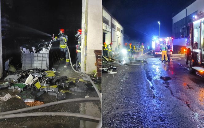 Pożar w Olsztynie. Akcja 40 strażaków w magazynie przy ul. Metalowej.