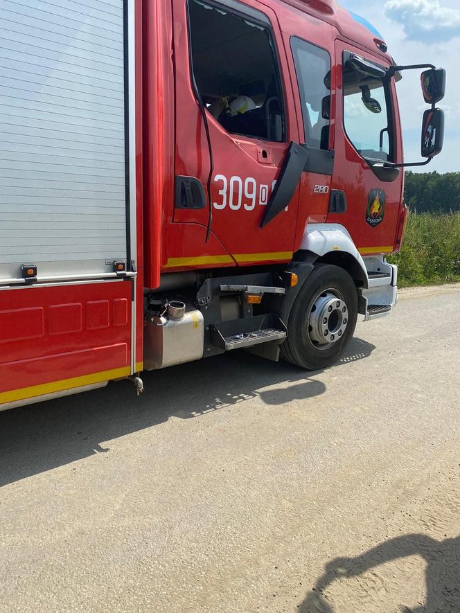 Wypadek wozu strażackiego OSP Dąbrowa