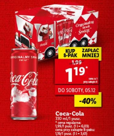 Lidl – SUPER RABATY! Coca-Cola - 1,19 zł/330 ml cena przy zakupie 6  