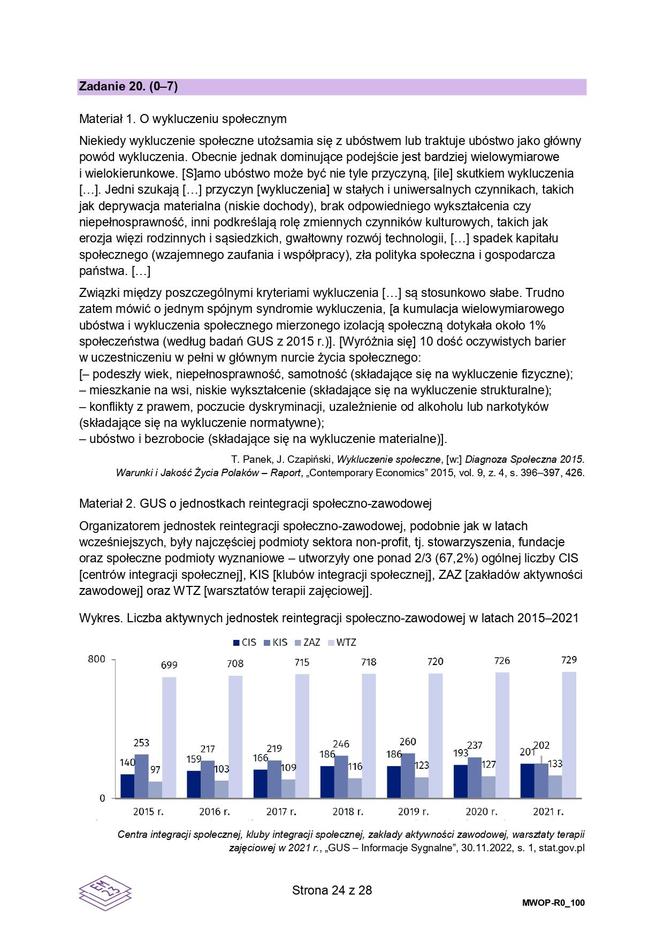 WOS 2024 - matura, arkusze CKE (formuła 2023)