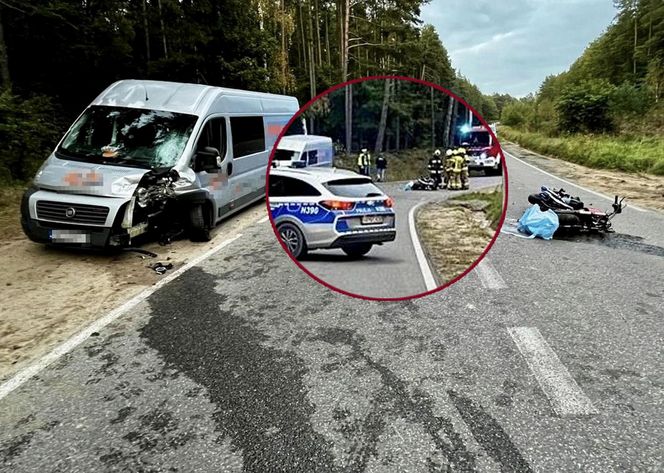 Czołowe zderzenie motocyklistki z osobówką. 43-latka nie miała szans