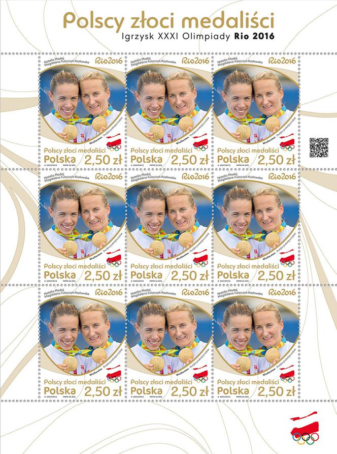 Znaczki - polscy złoci medaliści