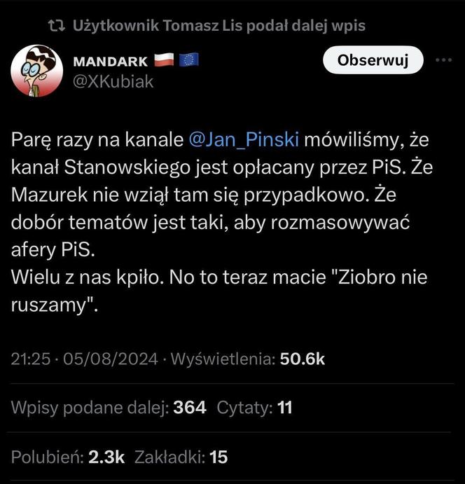 Krzysztof Stanowski srogo zakpił ze Zbigniewa Stonogi. Komentarze z Portalu X