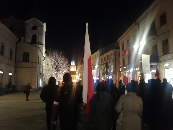 Marsz Pamięci Żołneirzy Wyklętych w Lublinie. Wcześniej odbył się laserowy pokaz