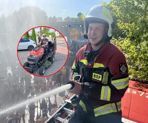 Strażak z Pabianic pognał do pożaru kosiarką. „Najważniejsze jest zdrowie i życie ludzi”