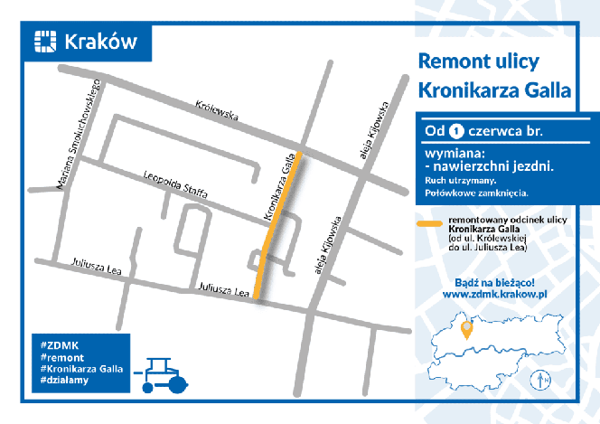 Remont ulicy Kronikarza Galla w Krakowie