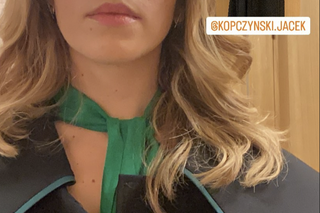 M jak miłość. Hanna Turnau (Sylwia), Jacek Kopczyński (Adam) na planie