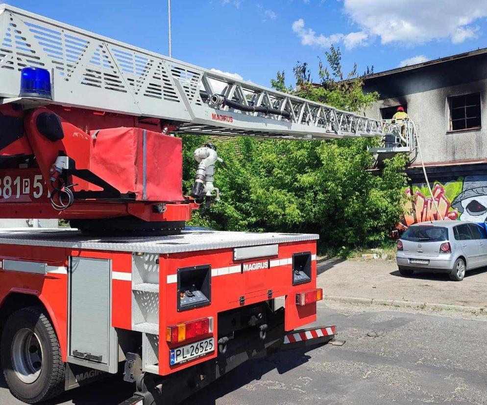 Pożar starej rzeźni w Lesznie