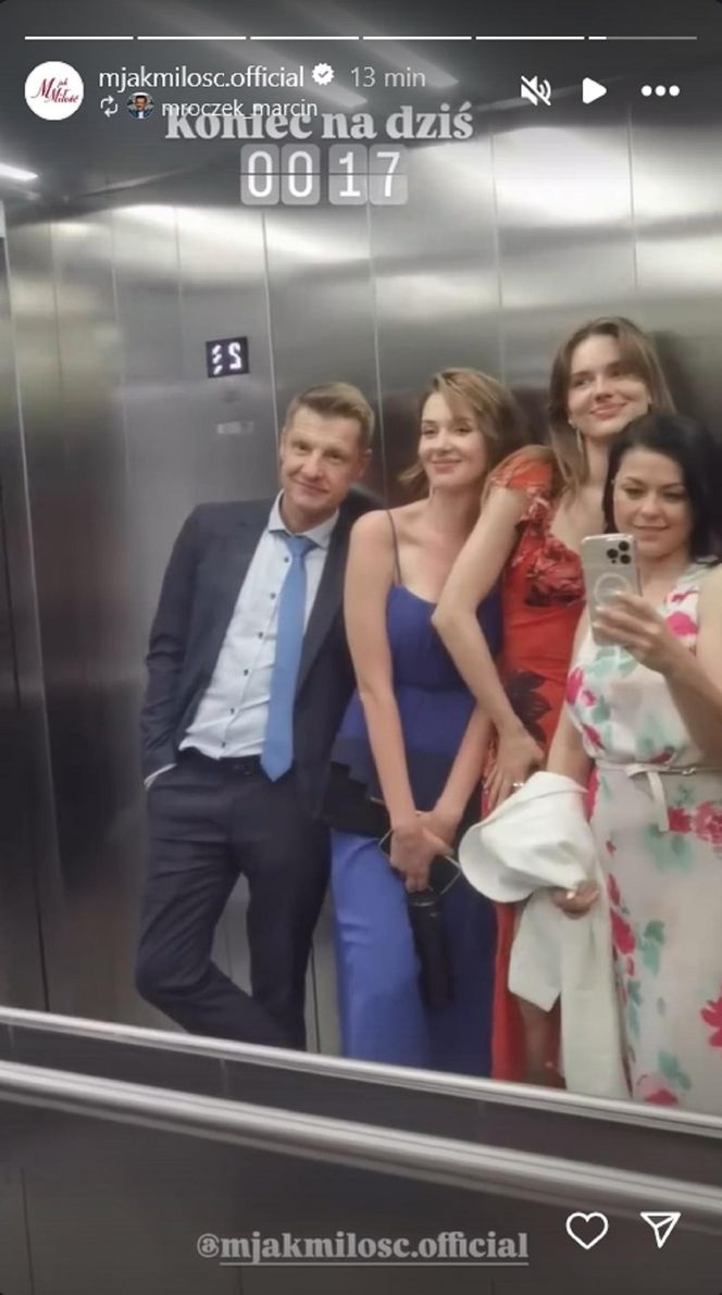 M jak miłość na planie. Ania (Alina Szczegielniak),  Franka (Dominika Kachlik), Kinga (Katarzyna Cichopek), Paweł (Rafał Mroczek)