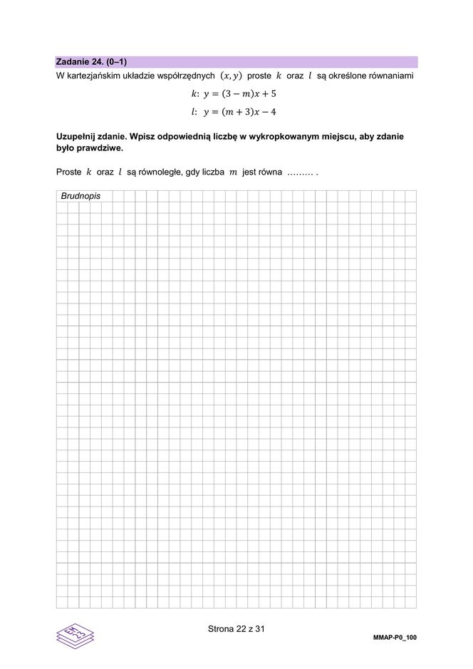 Matura poprawkowa  MATEMATYKA 2025- FORMUŁA 2023