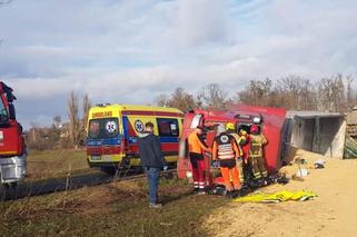 Wywrócił ciężarówkę z paszą. Został ukarany mandatem