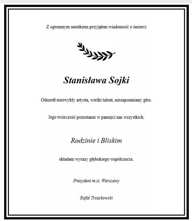 Trzaskowski pożegnał Sojkę